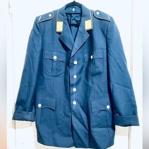 Vintage Men's Blue Military Style Jacket